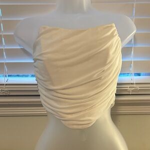 Amazon white Ruched Strapless Tube Top - Women